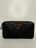 Prada Diagramme Double Zip Chain Clutch